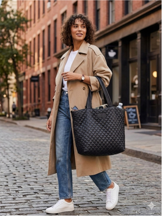 HEARTLOVE & SOUL Handbags - HeartLove by Charo Black Quilted Tote Bag w/Coin Pouch and Crossbody Strap NWT